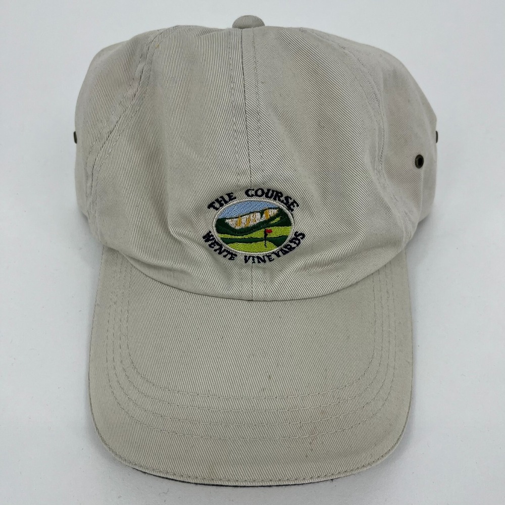 OC The Course Wente Vineyards Golf Hat Tan Embroidered Adjustable Baseball Cap